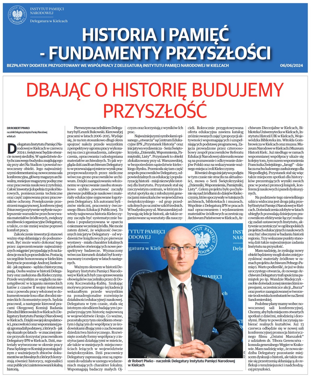Historia i pamięć – fundamenty przyszłości – dodatek prasowy [PDF]