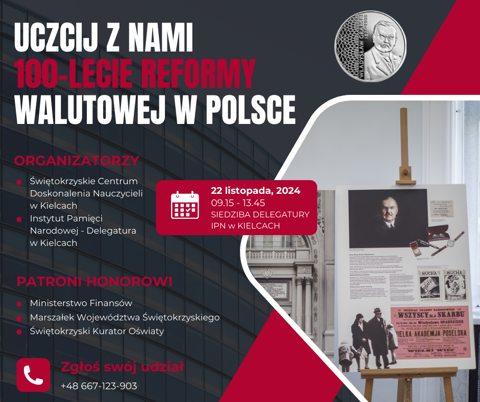 Konferencja „Złoty polski – stulecie reformy walutowej” – Kielce, 22 listopada 2024