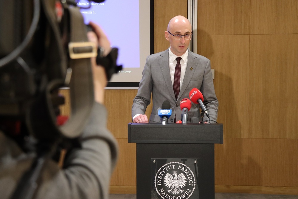 Konferencja prasowa. 85. rocznica Zbrodni Katyńskiej – obchody w Kielcach i regionie. 26 marca 2025. Fot. Dariusz Skrzytniarz (IPN)