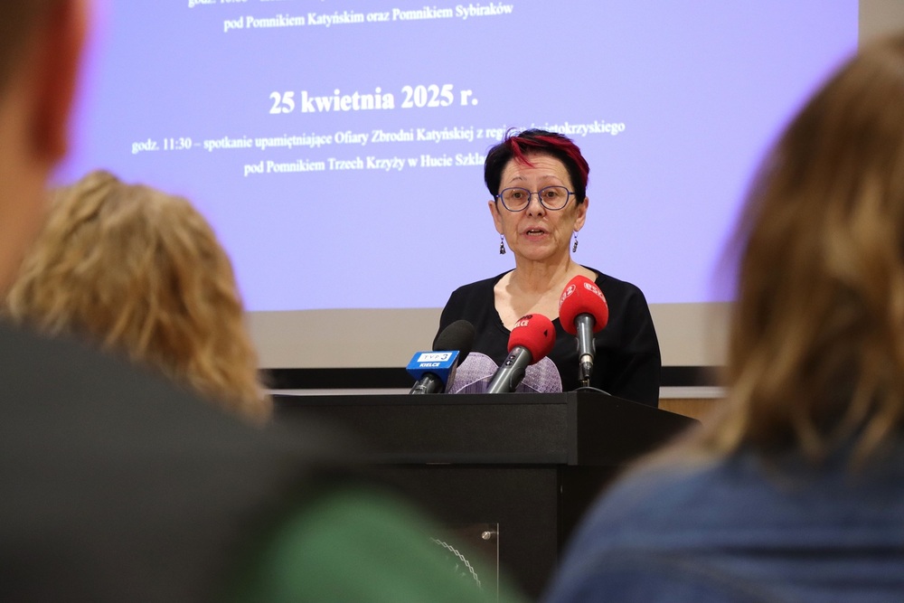 Konferencja prasowa. 85. rocznica Zbrodni Katyńskiej – obchody w Kielcach i regionie. 26 marca 2025. Fot. Dariusz Skrzytniarz (IPN)