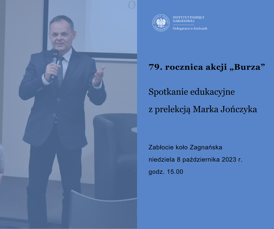Spotkanie edukacyjne i prelekcja – Zabłocie, 8 października 2023 r. Na zdjęciu: Marek Jończyk podczas wykładu