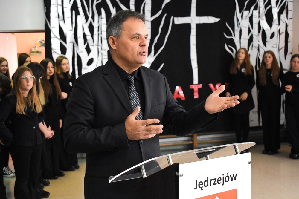 Upamiętnienie Stefana Dudały, ofiary zbrodni katyńskiej – Podchojny, 29 listopada 2023. Fot. Dariusz Skrzyniarz