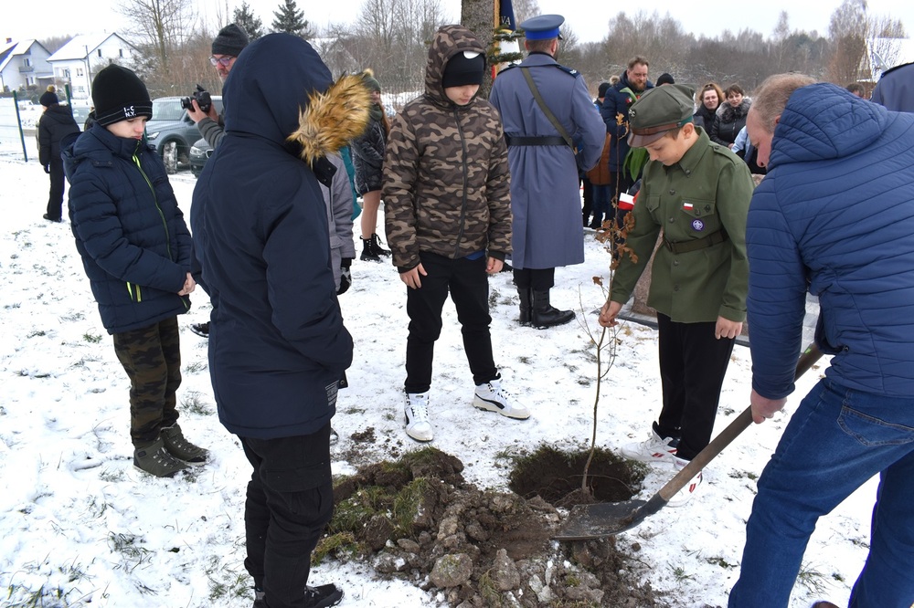 Upamiętnienie Stefana Dudały, ofiary zbrodni katyńskiej – Podchojny, 29 listopada 2023. Fot. Dariusz Skrzyniarz
