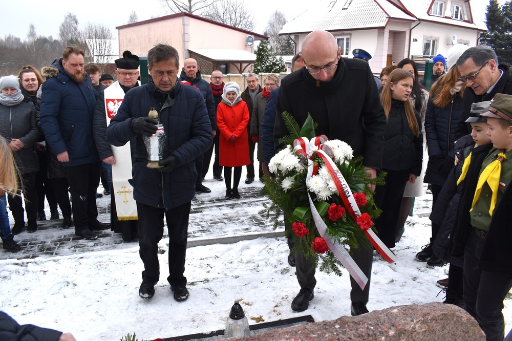 Upamiętnienie Stefana Dudały, ofiary zbrodni katyńskiej – Podchojny, 29 listopada 2023. Fot. Dariusz Skrzyniarz