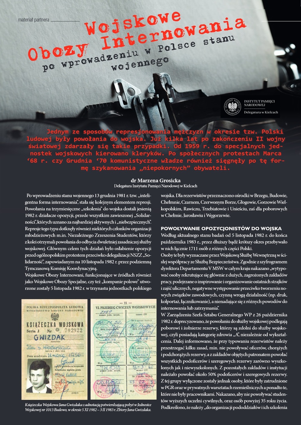 Wojskowe Obozy Internowania po wprowadzeniu w Polsce stanu wojennego [PDF]